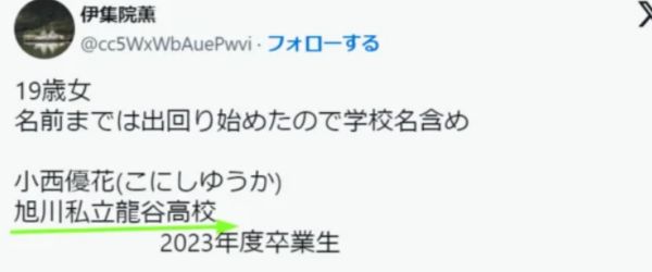 小西被告の高校